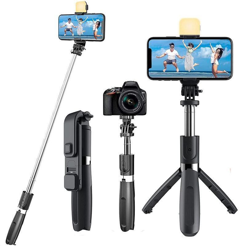 Extendable Flash 3-in-1 Selfie Stick Tripod with Bluetooth Remote - ApnaBuyer